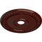 Ekena Millwork Wreath Ceiling Medallion (Fits Canopies up to 6"), 21 1/8"OD x 3 5/8"ID x 7/8"P, Brushed Mahogany CM21WRBMF - alternate 2